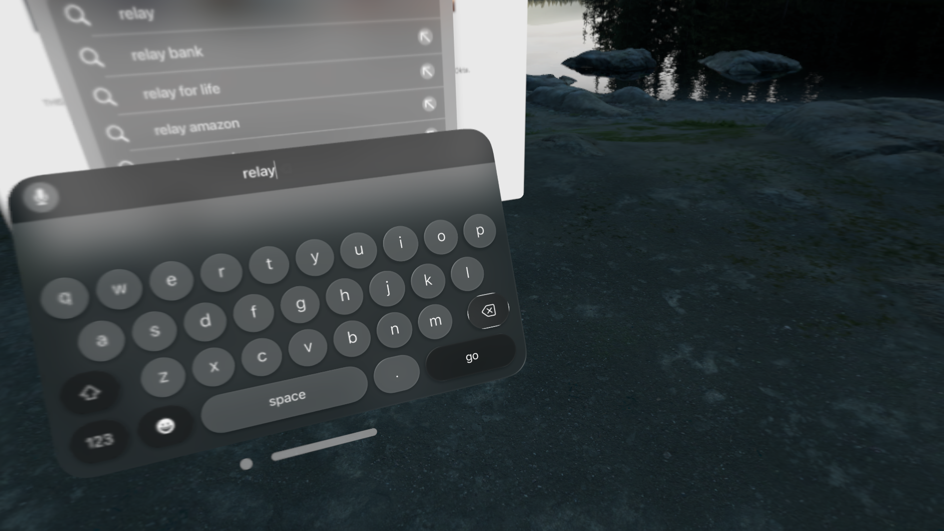 Screenshot of the virtual keyboard with focus on the backspace key. The white selection outline gets cut off on the corners of the button.