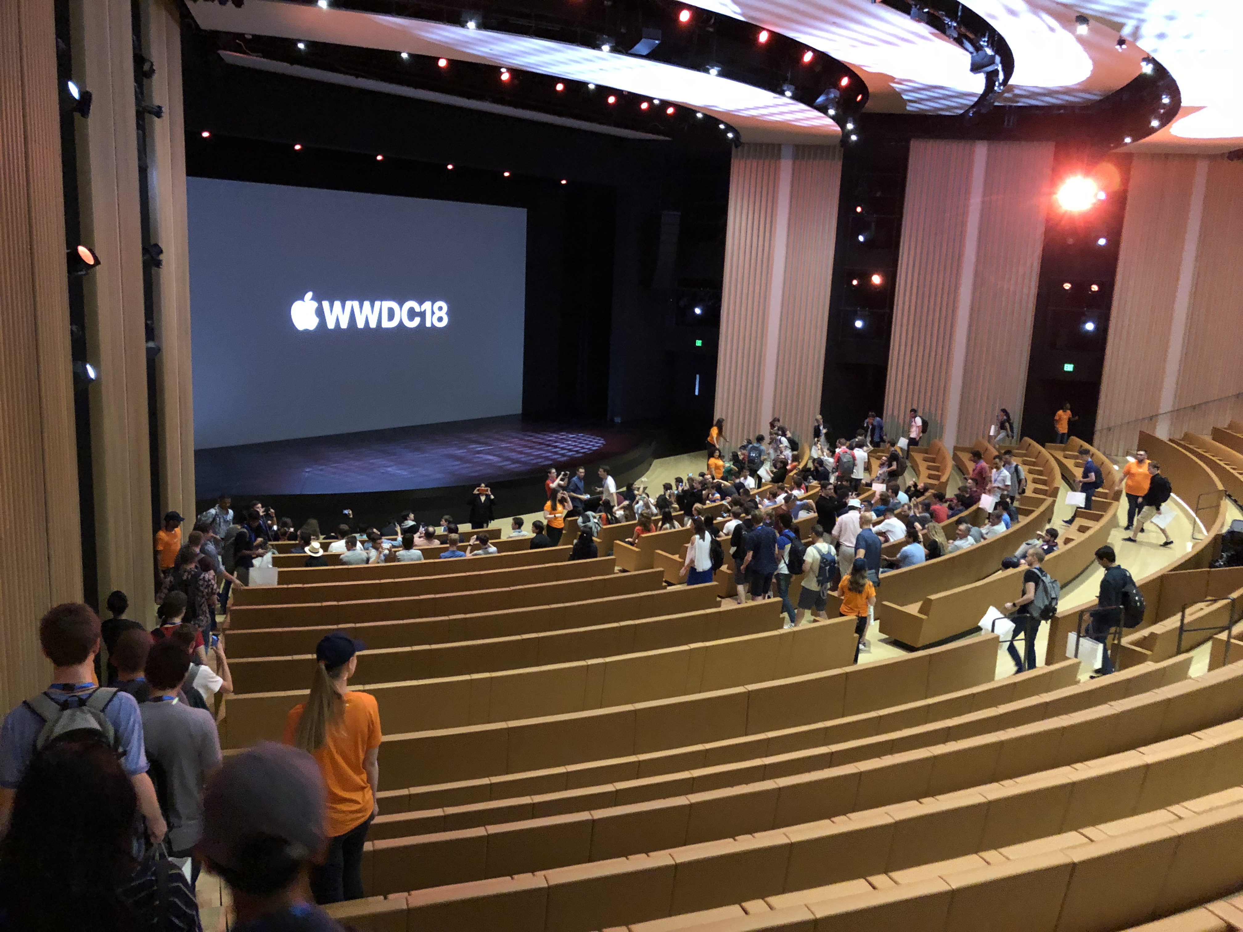 Filing into the Steve Jobs Theater
